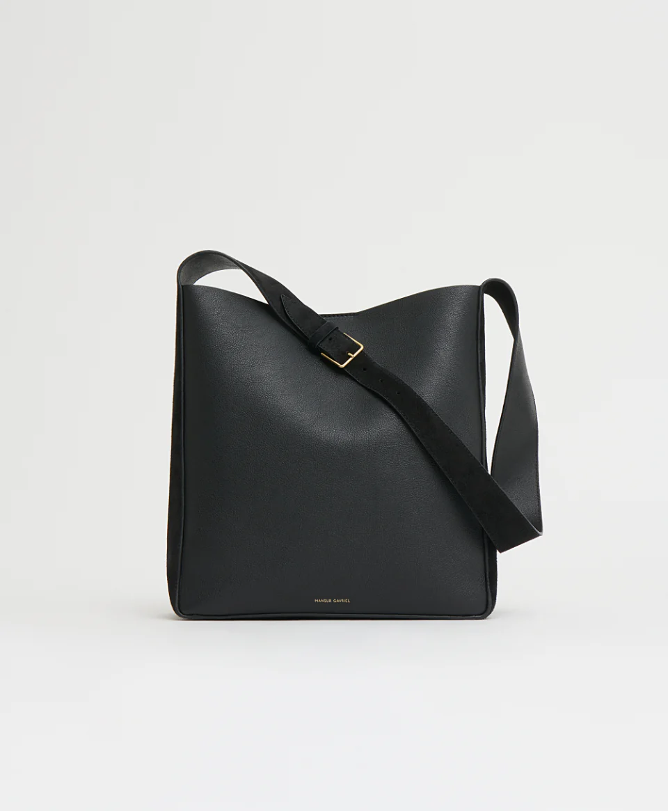 Box Tote - Black/Black Suede