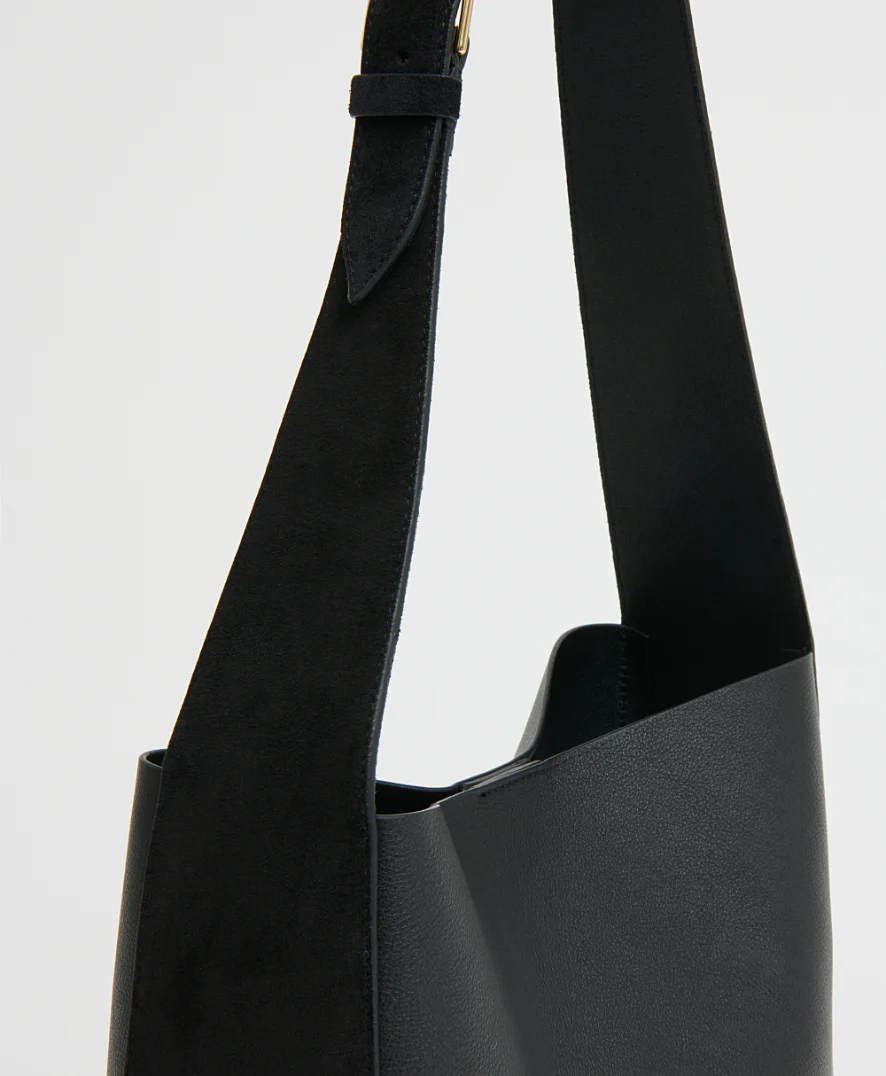 Box Tote - Black/Black Suede - Image 3