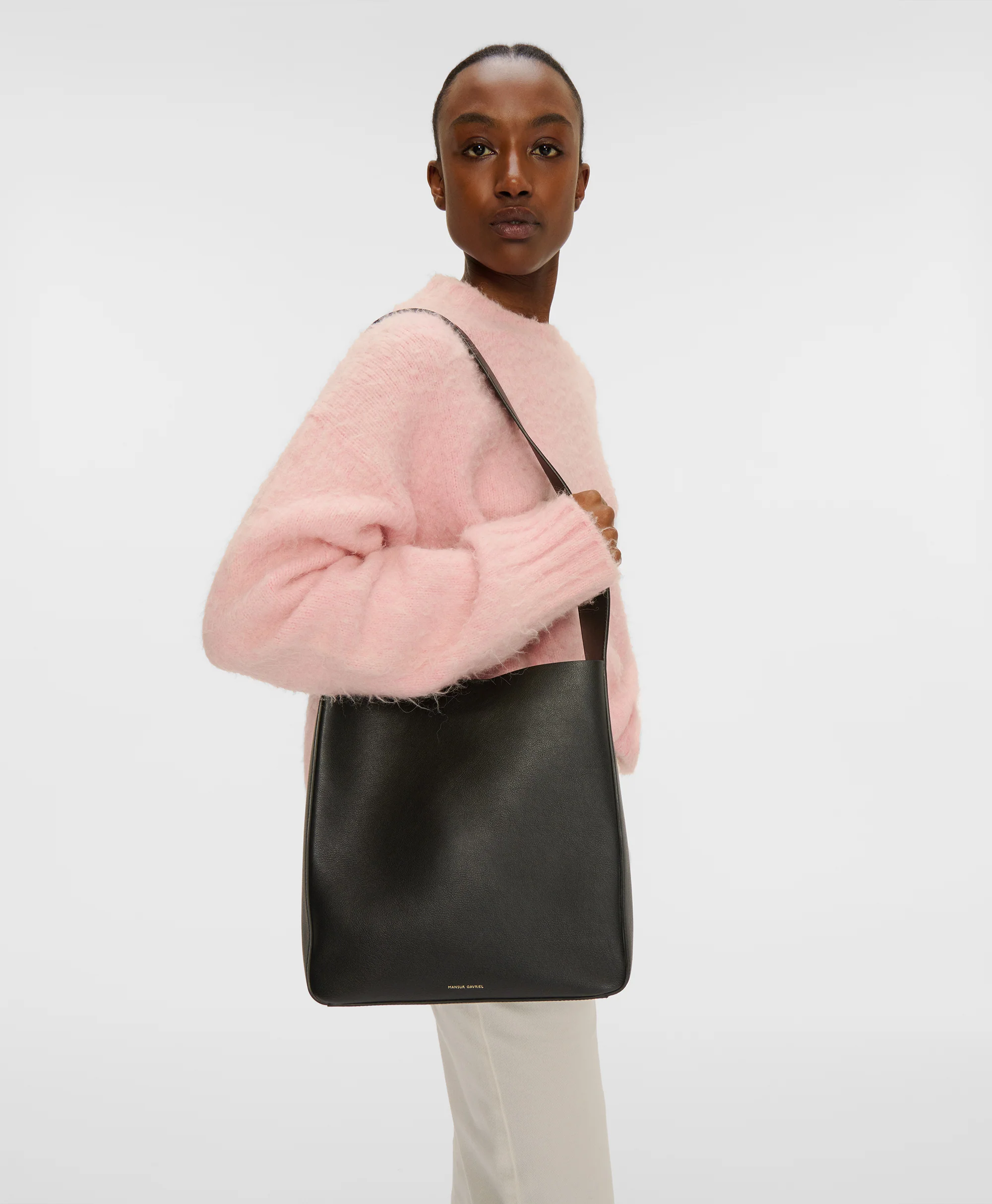 Box Tote - Black/Black Suede - Image 4