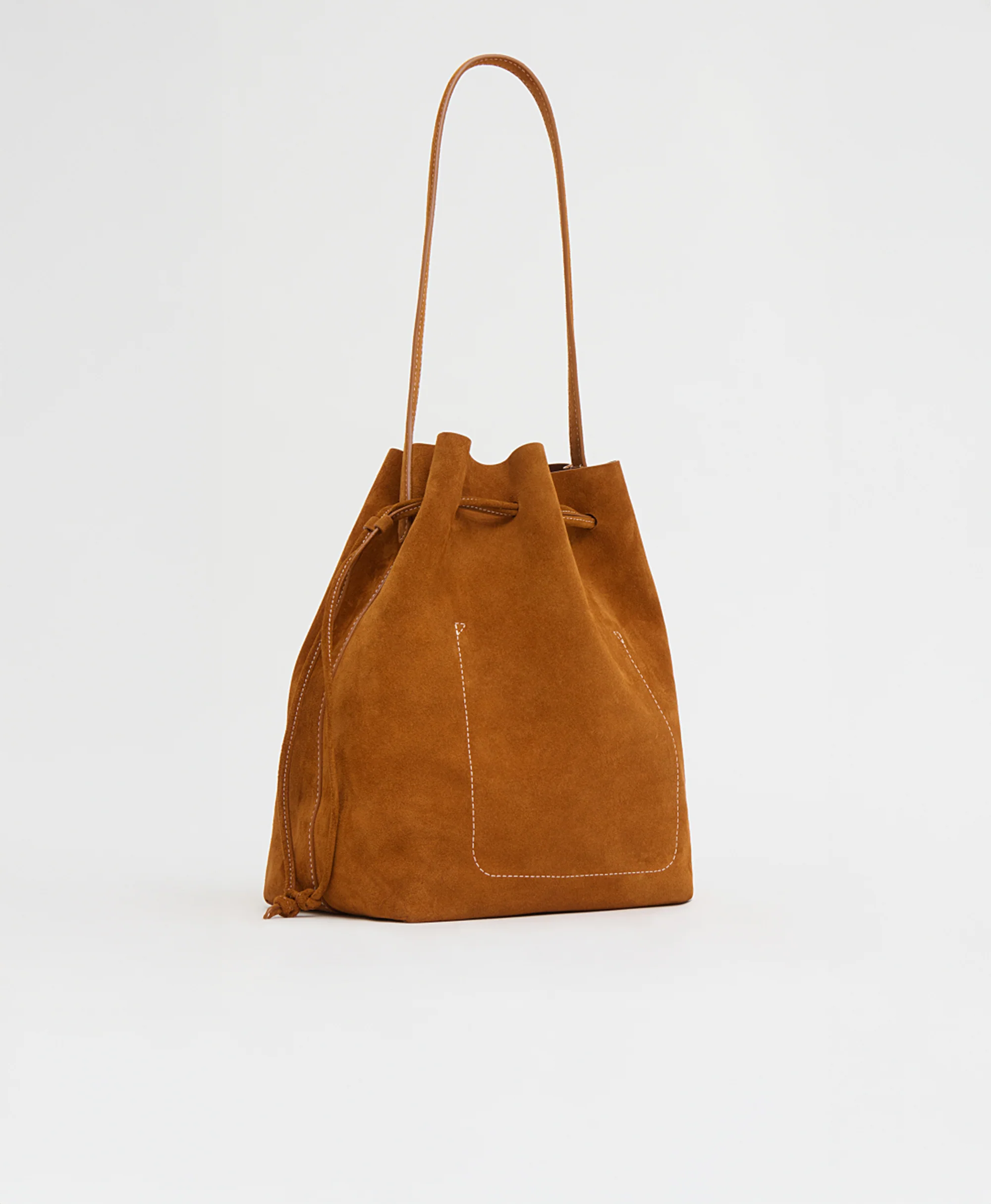 Drawstring Cabas - Saddle Suede - Image 2