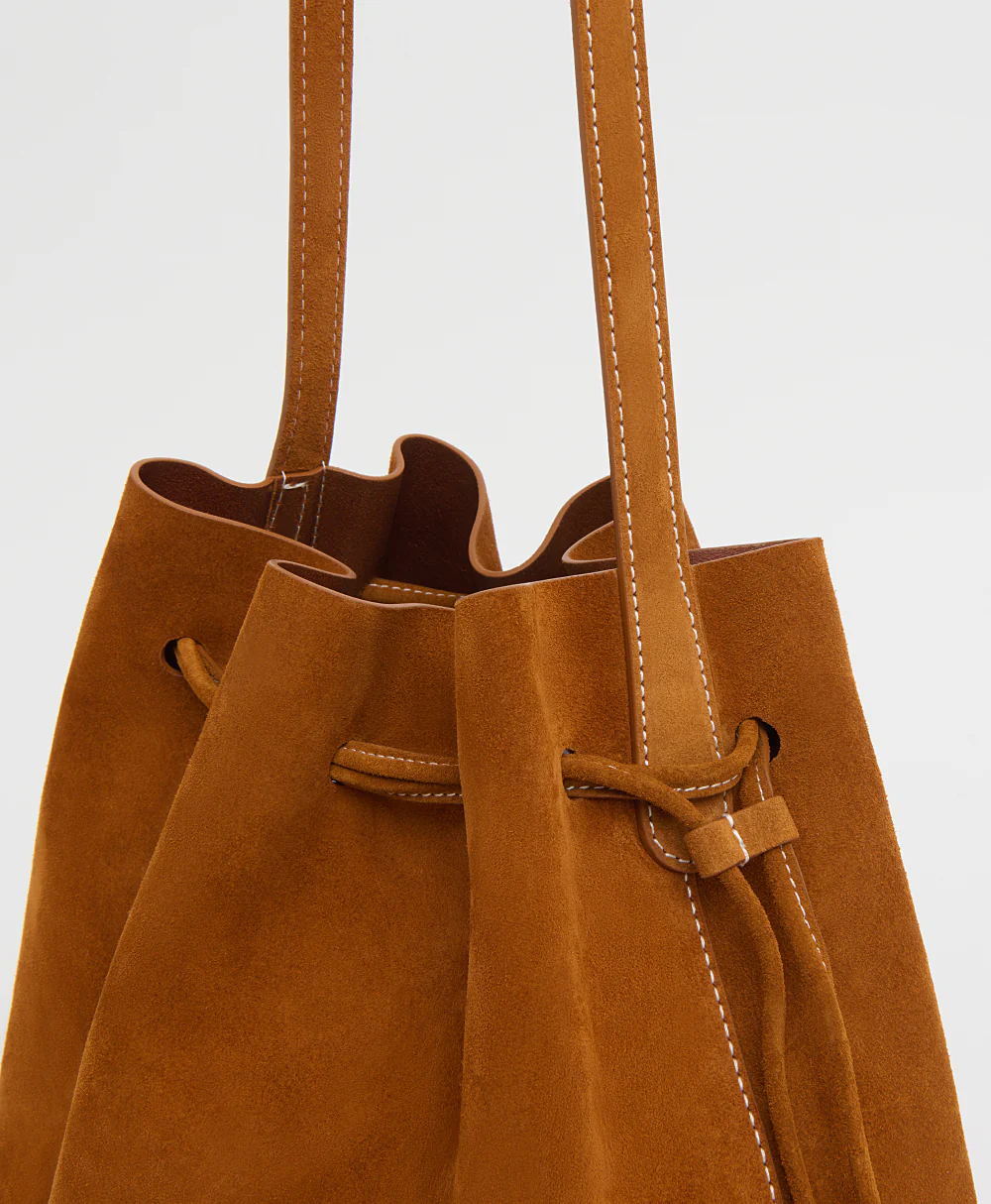Drawstring Cabas - Saddle Suede - Image 3