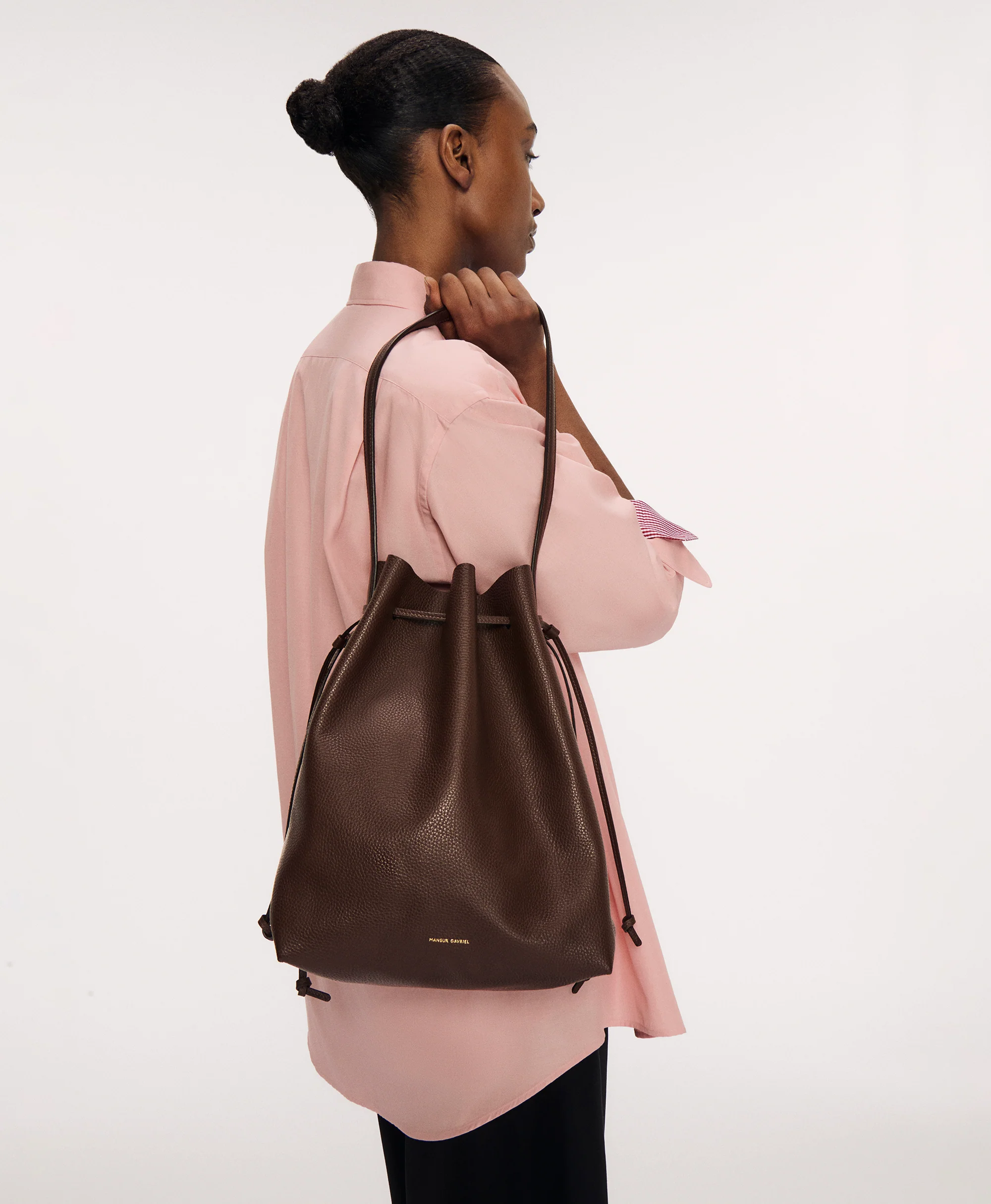 Drawstring Cabas - Saddle Suede - Image 7