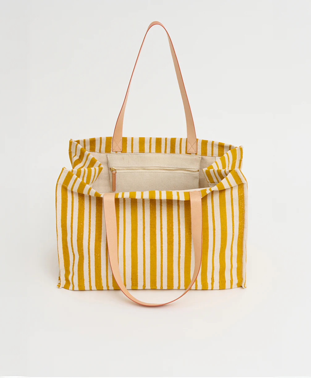 Limited Edition Pascucci Riga Tote - Yellow Stripe - Image 4