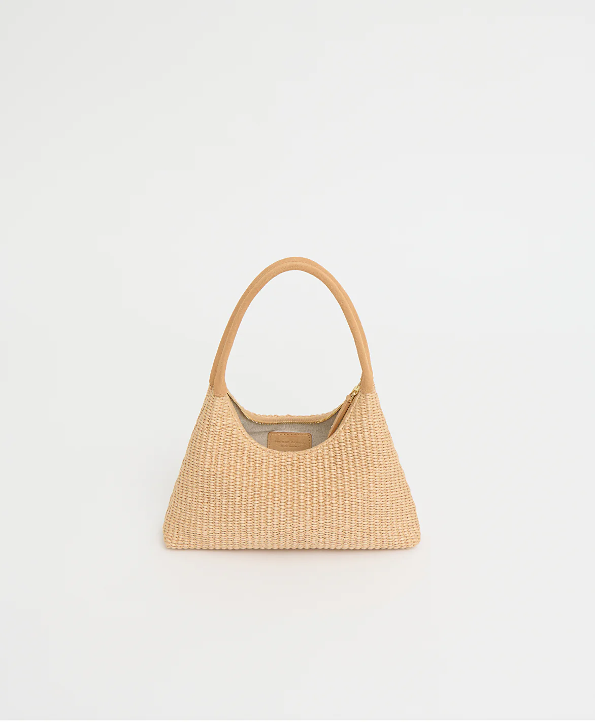 Mini Candy Bag - Natural Raffia/Budino Suede - Image 3