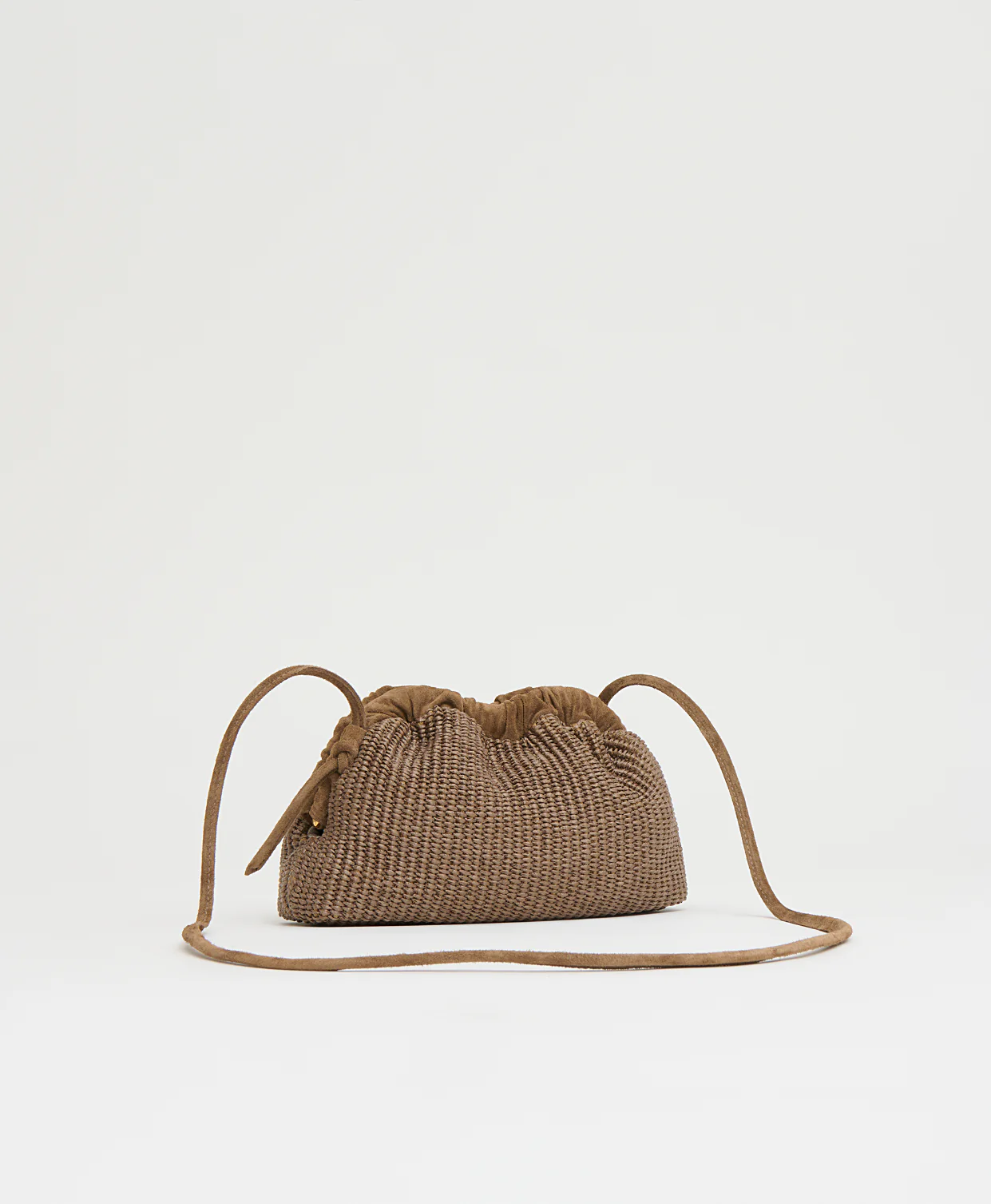 Mini Cloud Clutch - Anise Raffia/Anise Suede - Image 4