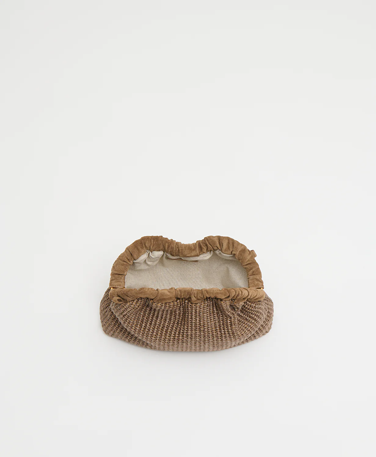 Mini Cloud Clutch - Anise Raffia/Anise Suede - Image 5