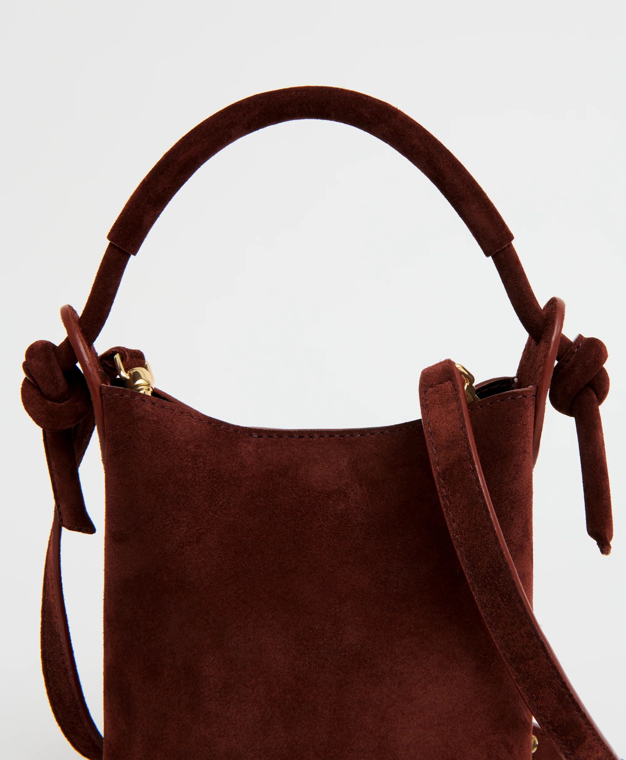Mini Mini Fortuna Bucket - Chocolate Suede - Image 3