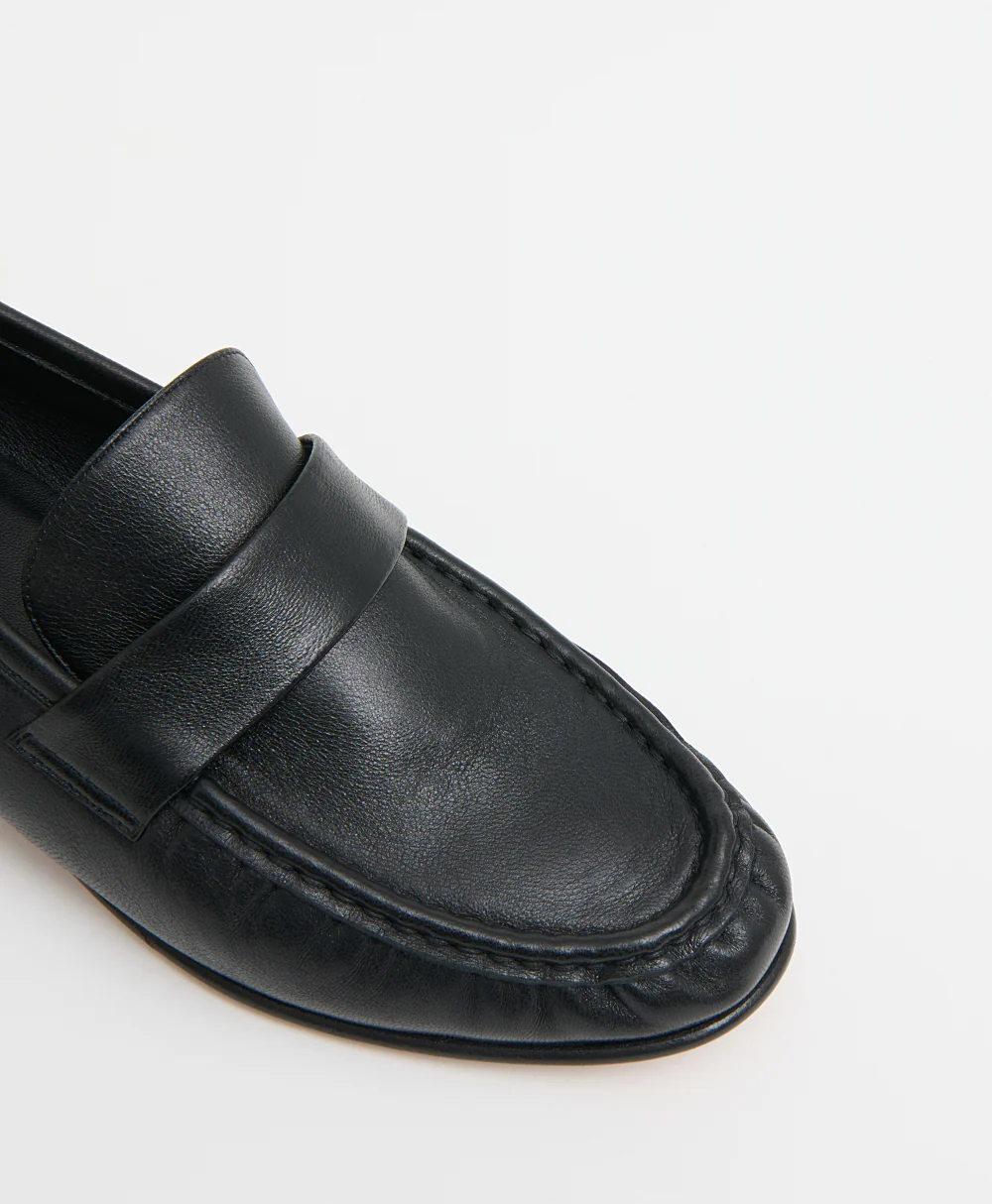 Ruched Loafer - Black - Image 5