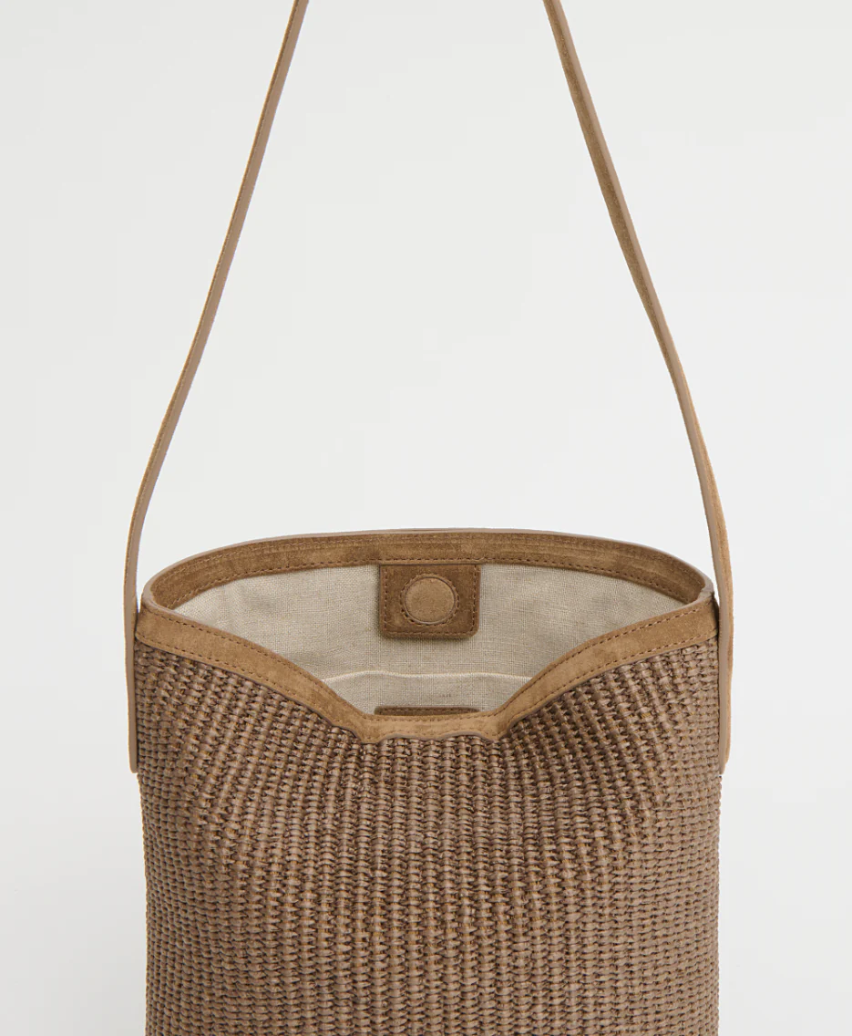 Small Everyday Cabas - Anise Raffia/Anise Suede - Image 3