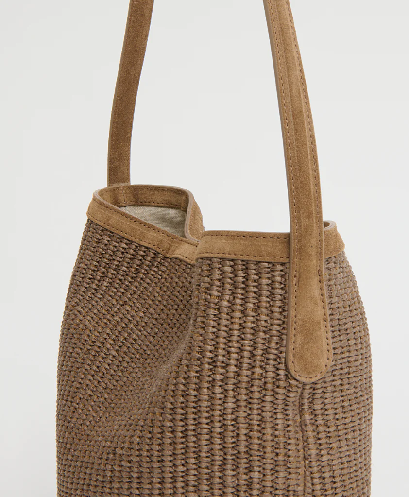 Small Everyday Cabas - Anise Raffia/Anise Suede - Image 4