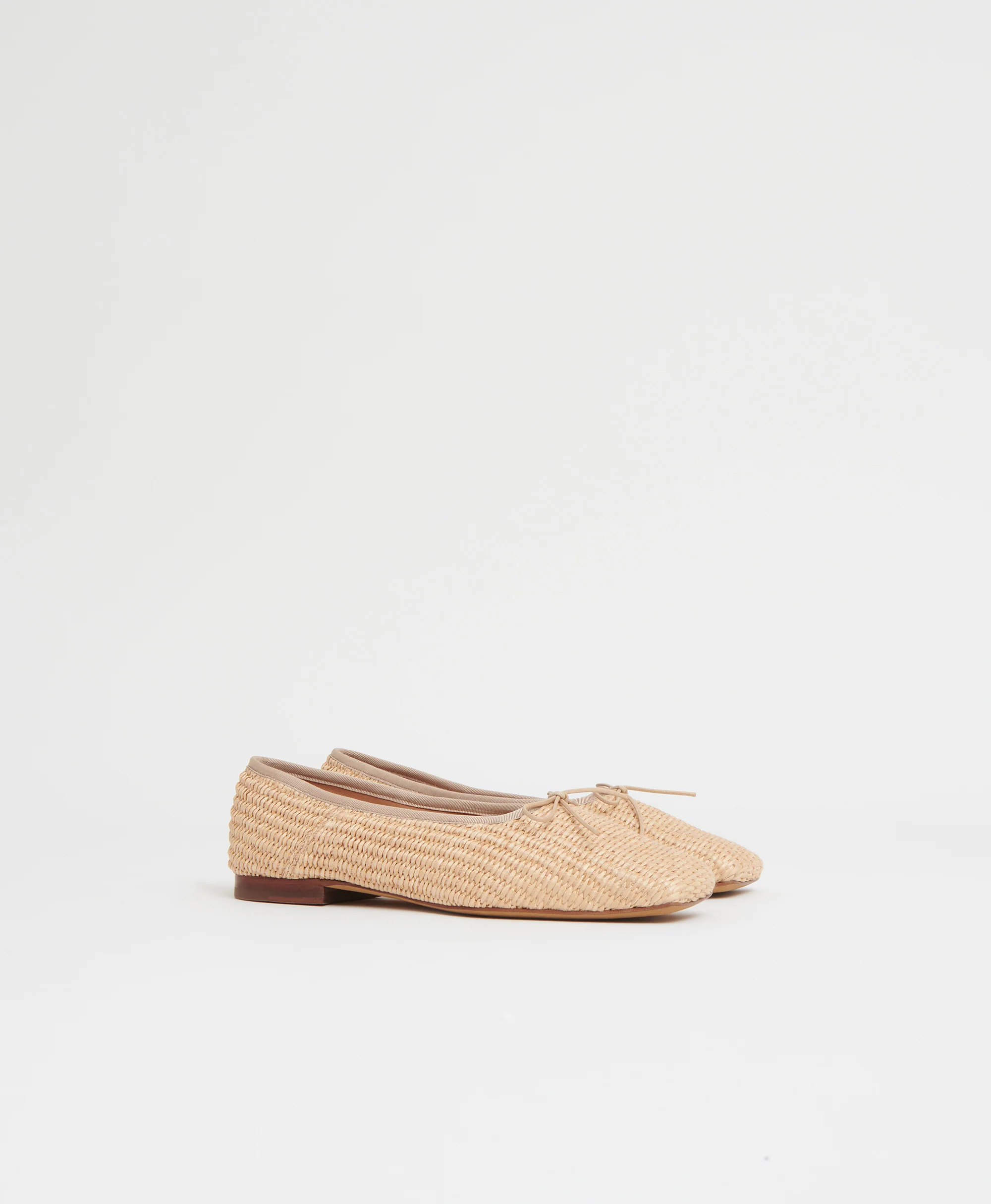 Square Toe Ballerina - Natural Raffia - Image 3