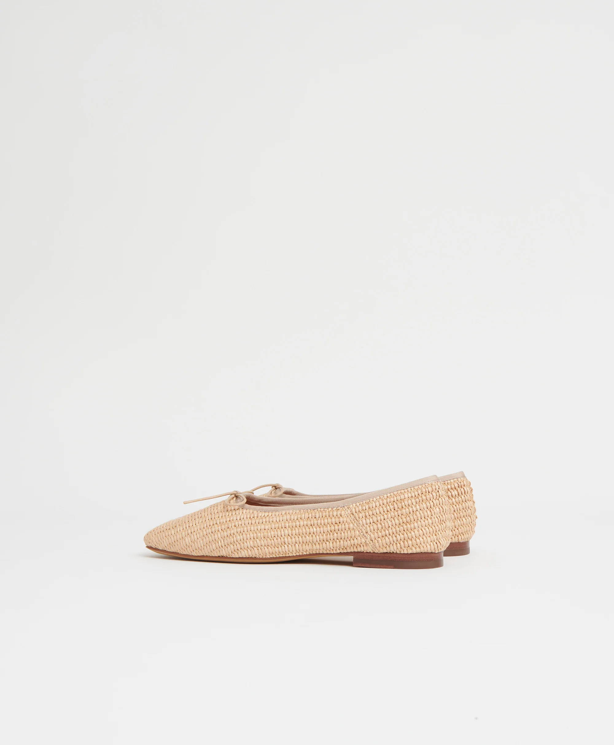 Square Toe Ballerina - Natural Raffia - Image 4